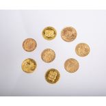 8-teiliges Konvolut von Goldmünzen