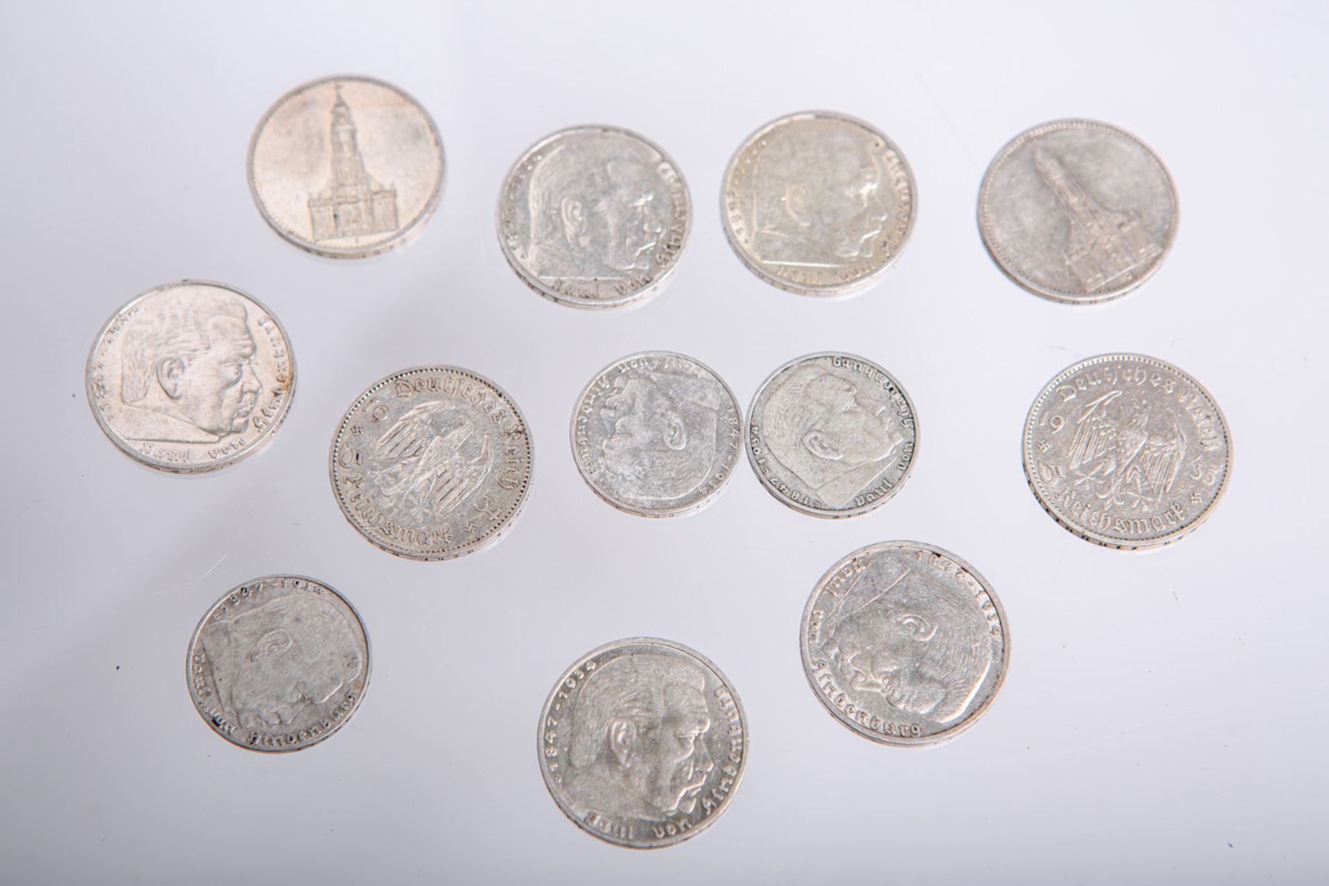 12-teiliges Konvolut von Münzen (Drittes Reich)