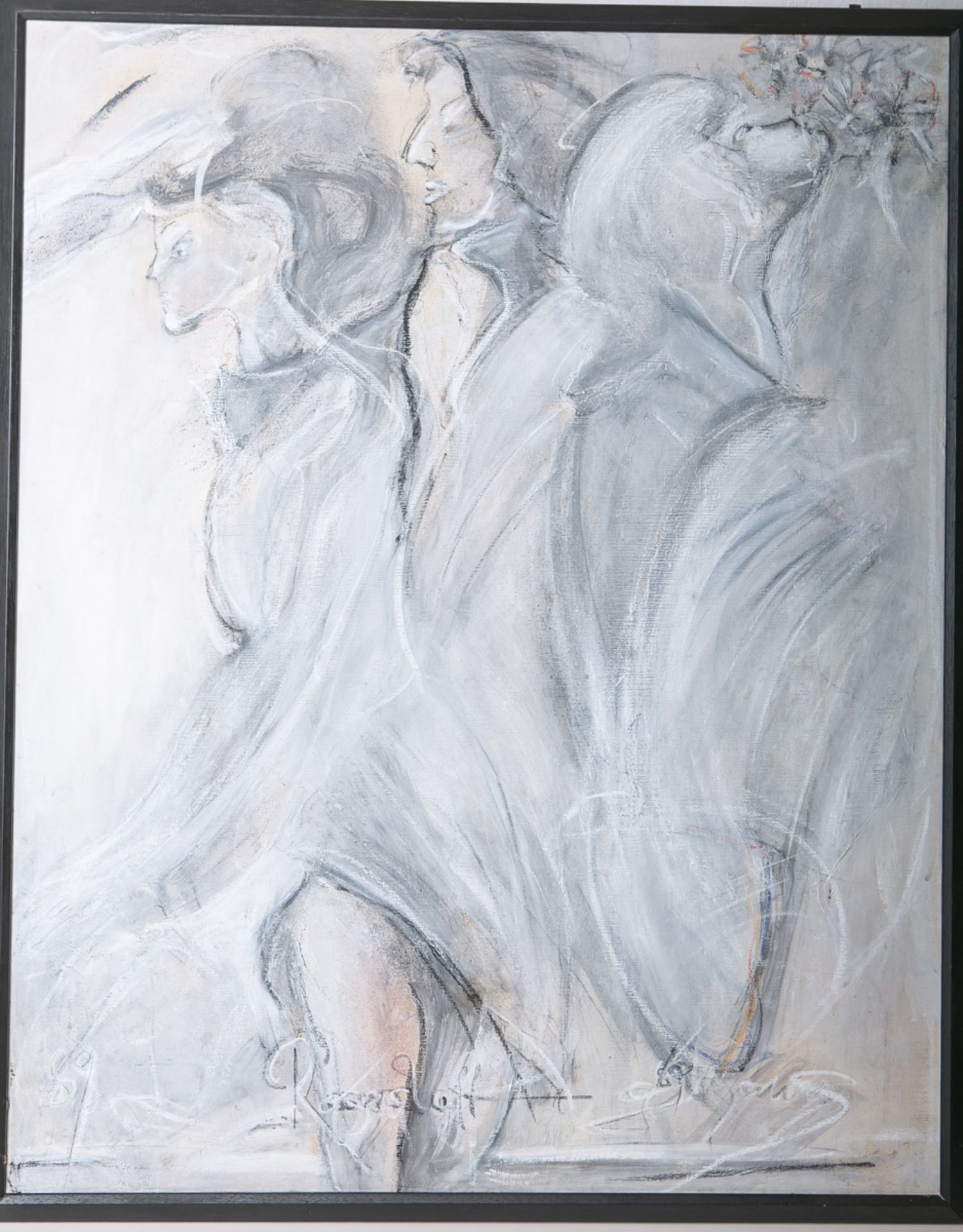 KünstlerIn unbekannt (wohl 20. Jh.), abstrakte Darstellung von drei Damen
