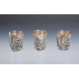 3-teiliges Set von Bechern 800 Silber (wohl 19./20. Jh., Deutschland)