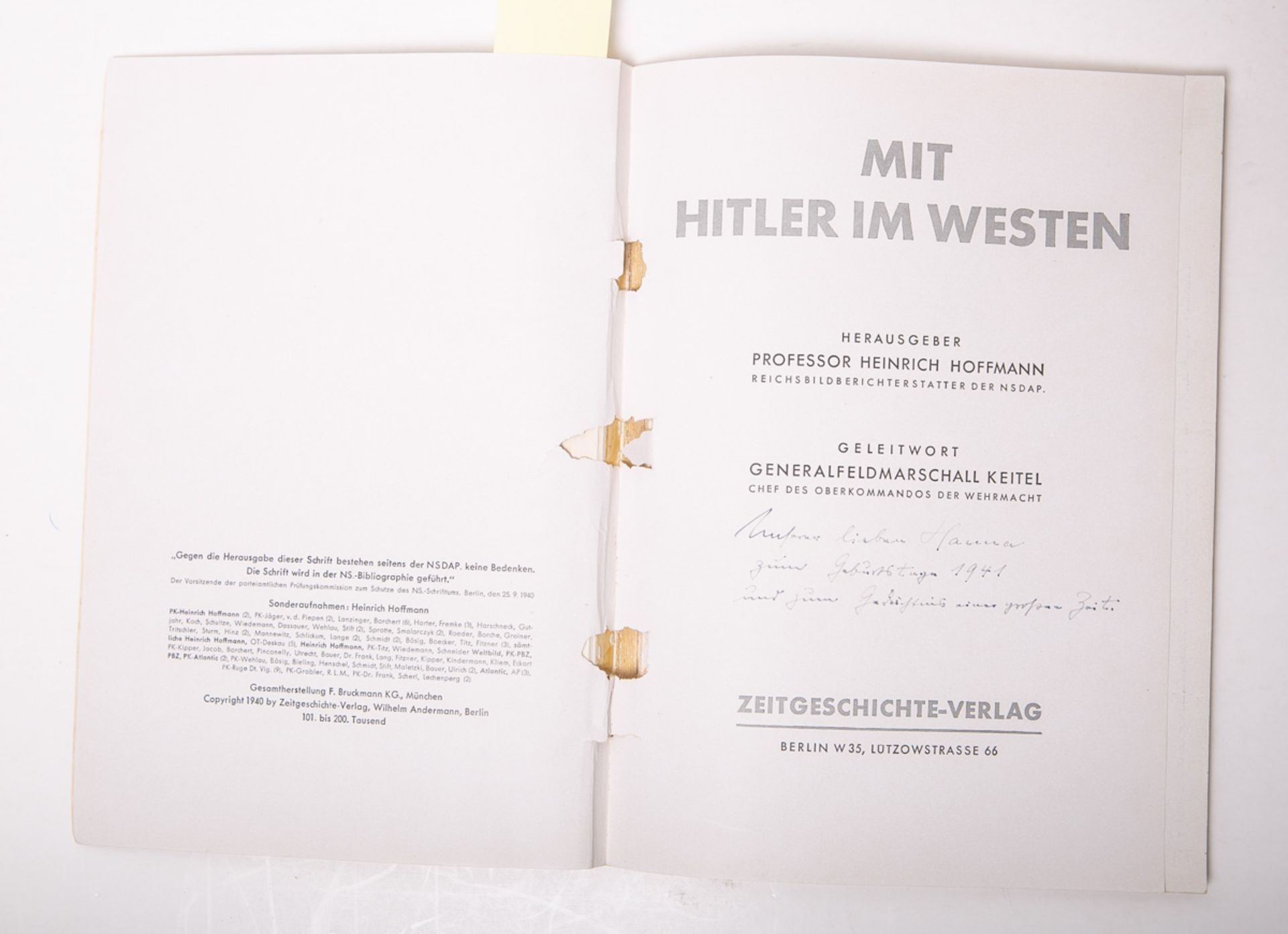 Hoffmann, Heinrich (Hrsg.), "Mit Hitler im Westen"