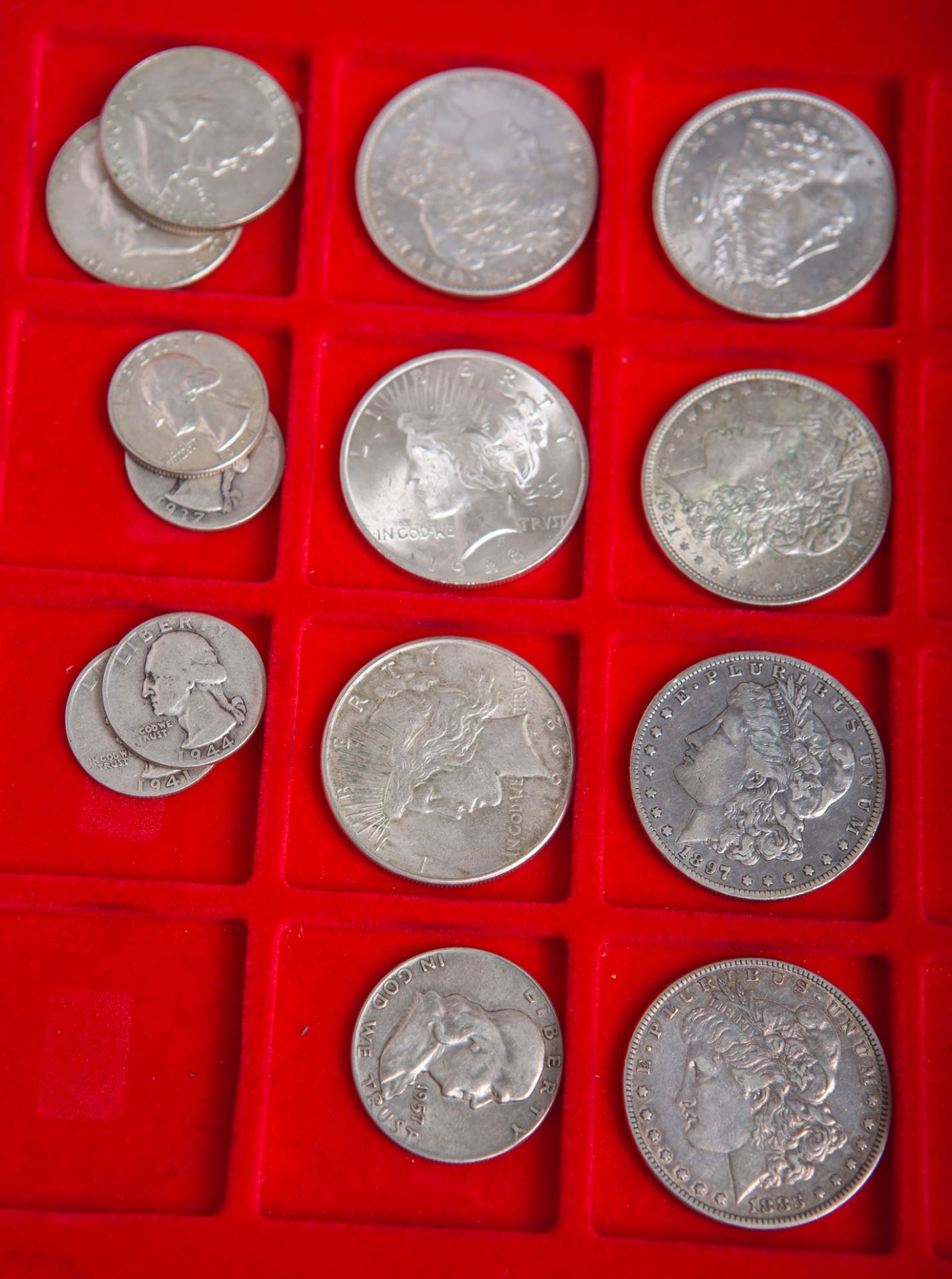 15-teiliges Konvolut von Silbermünzen (USA)