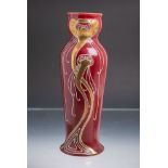 Keramikvase (Sarreguemines, Frankreich, Jugendstil, um 1900)