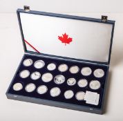 54-teilige Sammlung von kanadischen Münzen 925 Sterlingsilber
