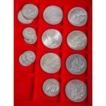 15-teiliges Konvolut von Silbermünzen (USA)