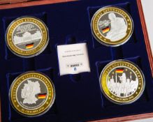 4-teiliges Medaillen-Set "Deutschland einig Vaterland"