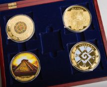 4-teiliges Medaillen-Set "Giganten der Mayas"
