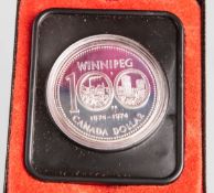 1 Silberdollar "100 Jahre Winnipeg. Elizabeth II" (Kanada, 1874-1974)