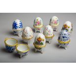 9-teiliges Konvolut von Porzellan-Eiern