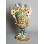 Große Mojolika-Vase (Italien, wohl 19. Jh.)