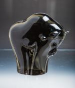 Glasfigur "Büffel" (Gralglas, Deutschland, Design: Livio Seguso, 20. Jh.)