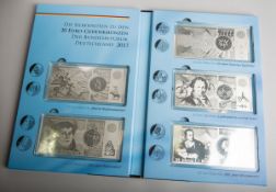 5-teiliges Medaillen-Set "Die Silbernoten zu den 20 Euro-Gedenkmünzen der Bundesrepublik Deutschland