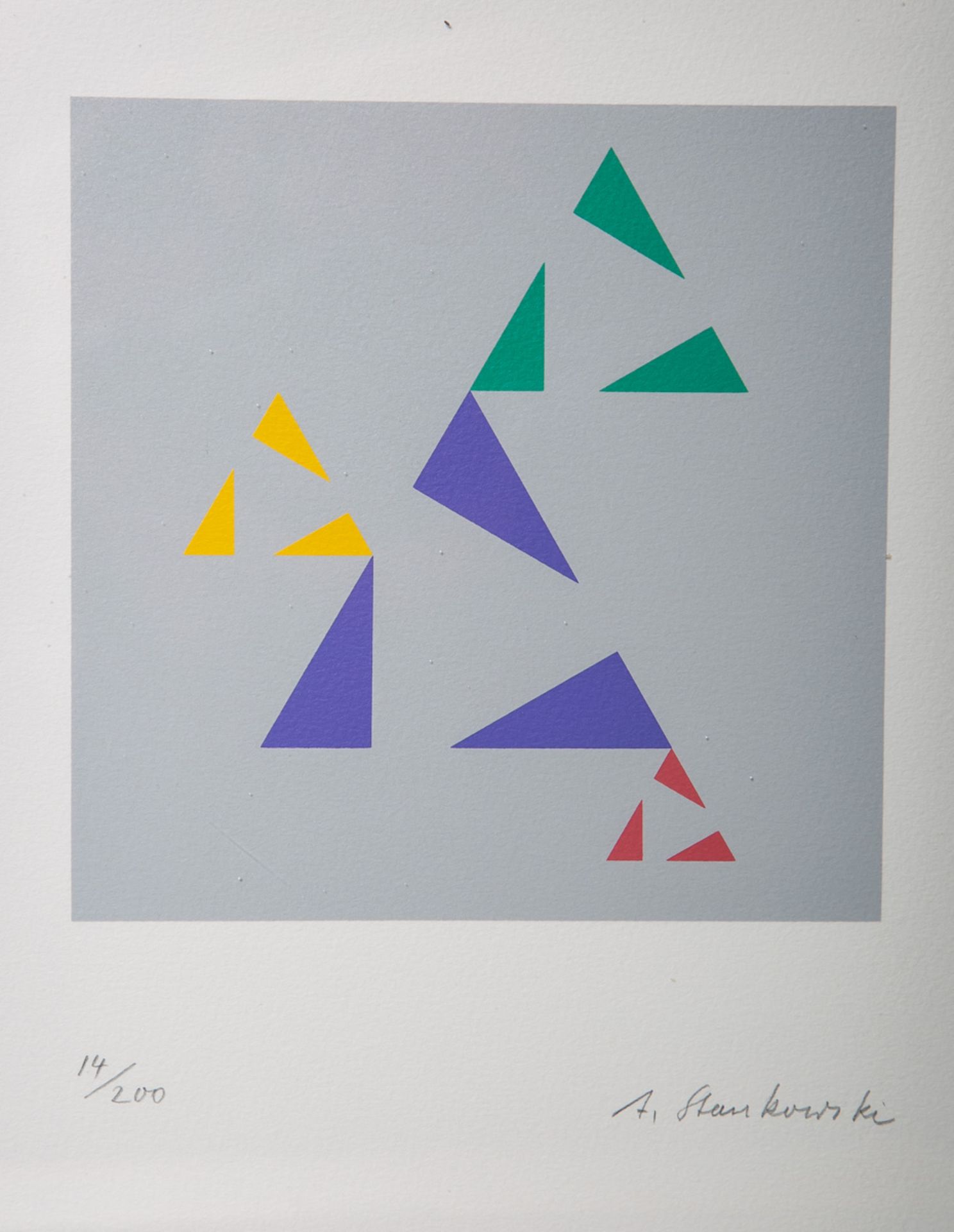 Stankowski, Anton (1906 - 1998), 2 Siebdrucke, Variationen des Dreiecks aus dem Signet der Altana