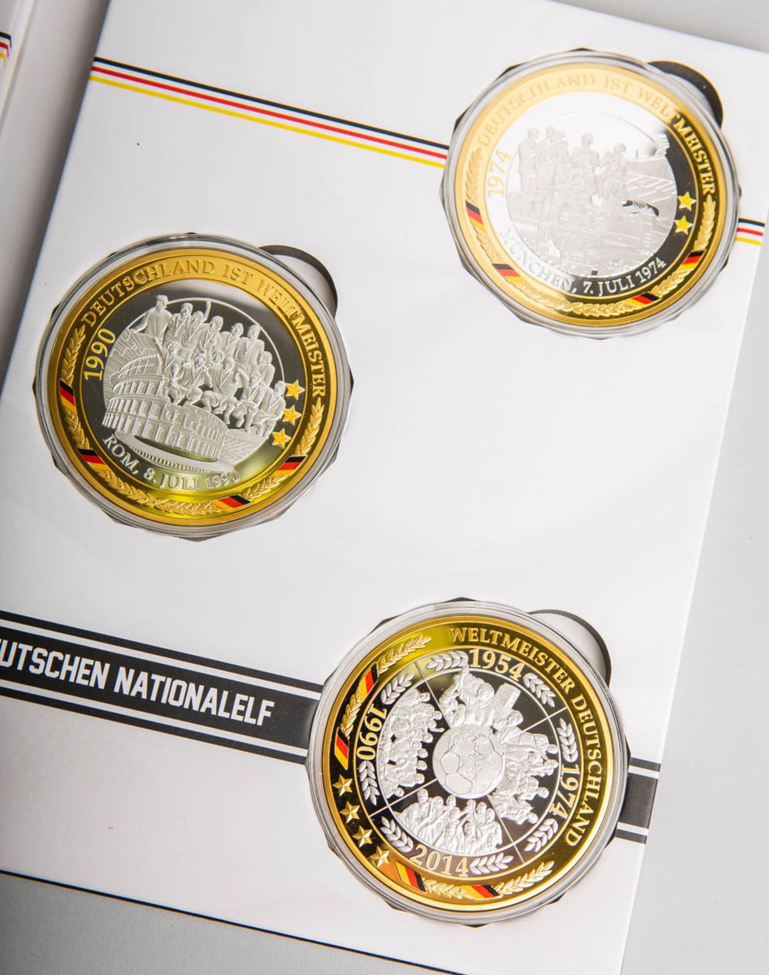 3-teilige Medaillen-Serie "WM Titel der deutschen Nationalelf"