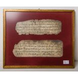 Fragmente einer Sanskrit-Schrift (Indien, Alter unbekannt)