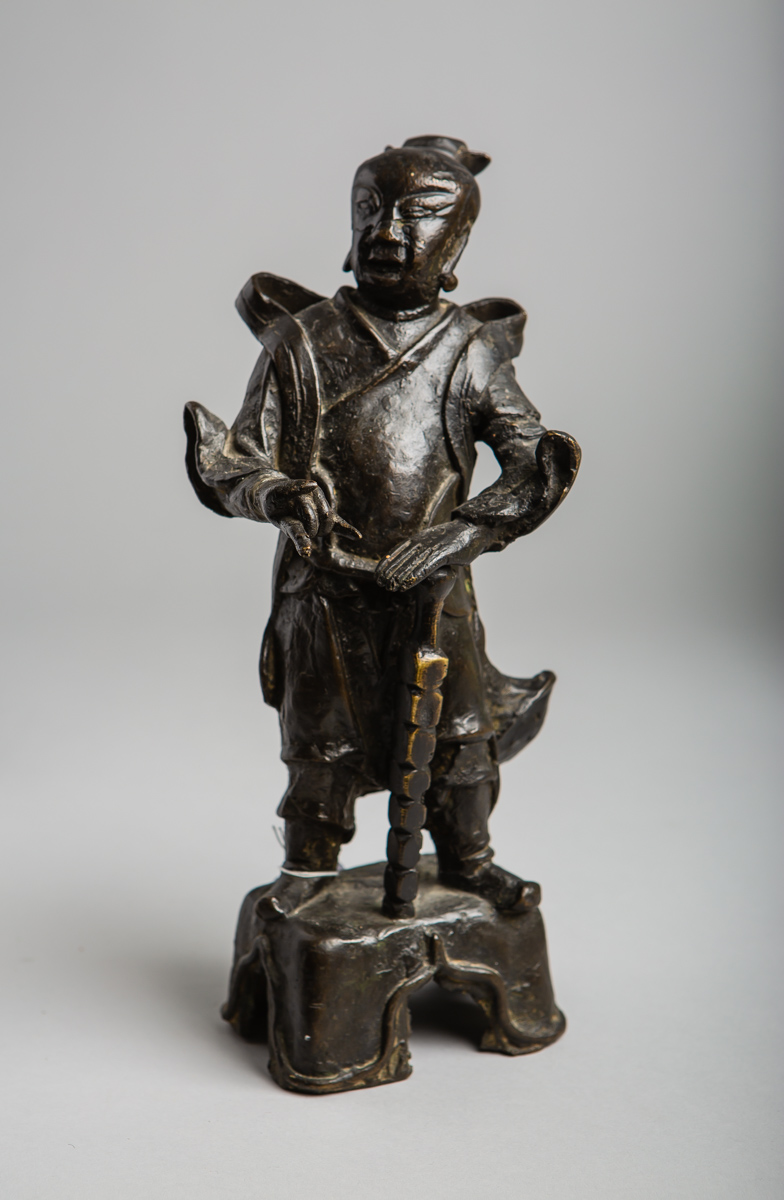 Bronzefigur eines Kriegers (China, wohl 19. Jh.)
