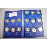 15-teiliges Medaillen-Set "10 Years Euro-Coins"
