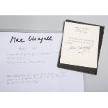 Briefkarte mit der Unterschrift von Marc Chagall (1887 - 1985)