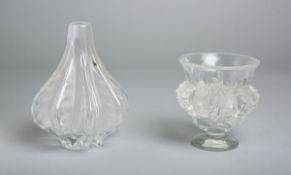 2-teiliges Konvolut von Glasobjekten (Lalique, Frankreich, Art déco)