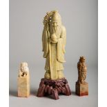 3-teiliges Konvolut von Figuren (China, 19./20. Jh.)