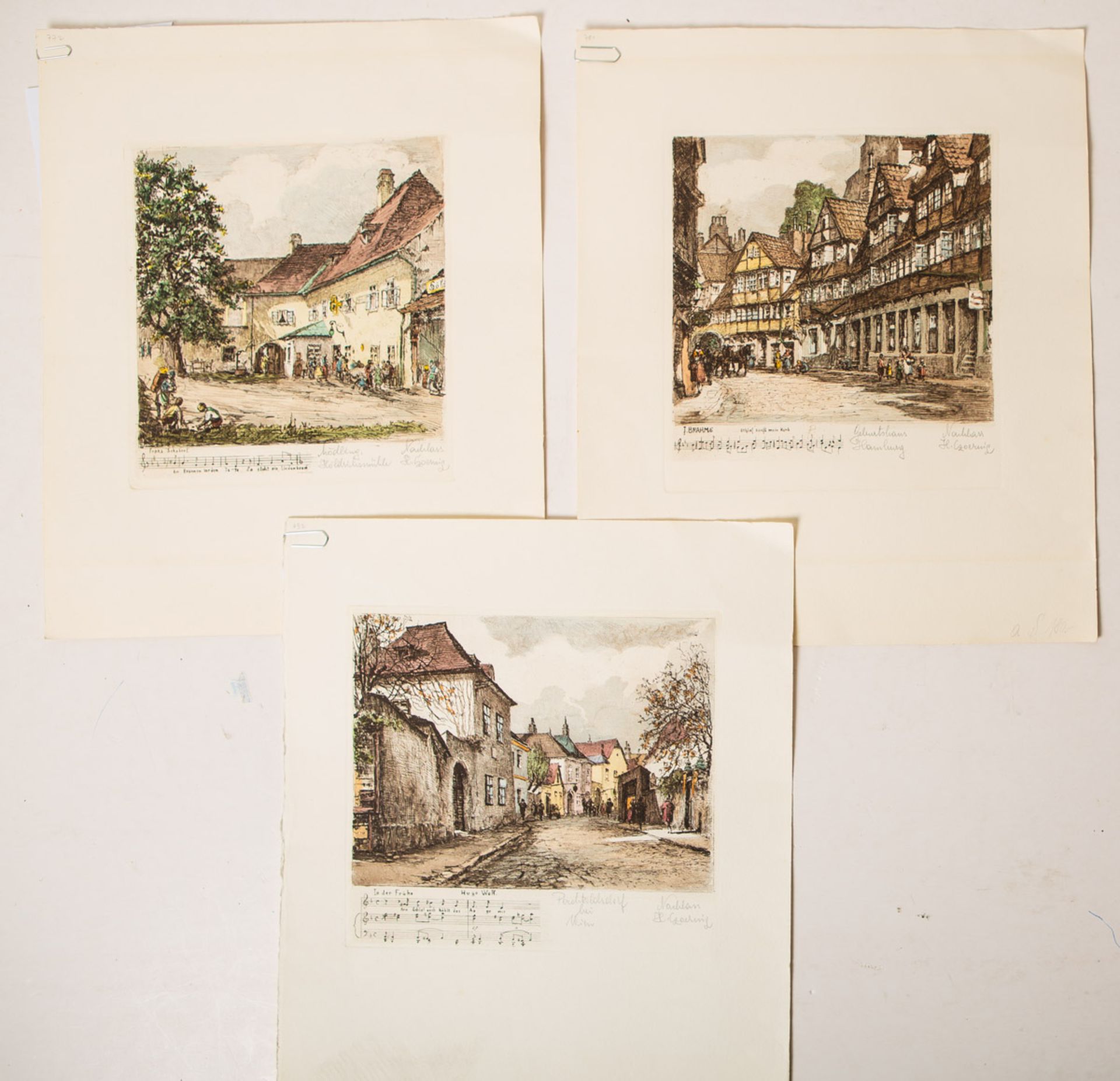 Czoernig-Gobanz, Herta (1886 - 1970), 3-teiliges Konvolut von kolorierten Farbradierungen