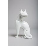 Porzellanfigur "Stilisierte sitzende Katze" (KPM, Berlin, 1990er Jahre)