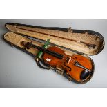 Violine mit Bogen im Kasten (de Jacques, Frankreich)