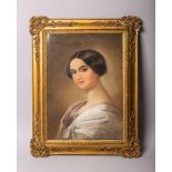 Künstler/in unbekannt (Biedermeier, um 1830/50er Jahre), Portrait einer jungen Frau