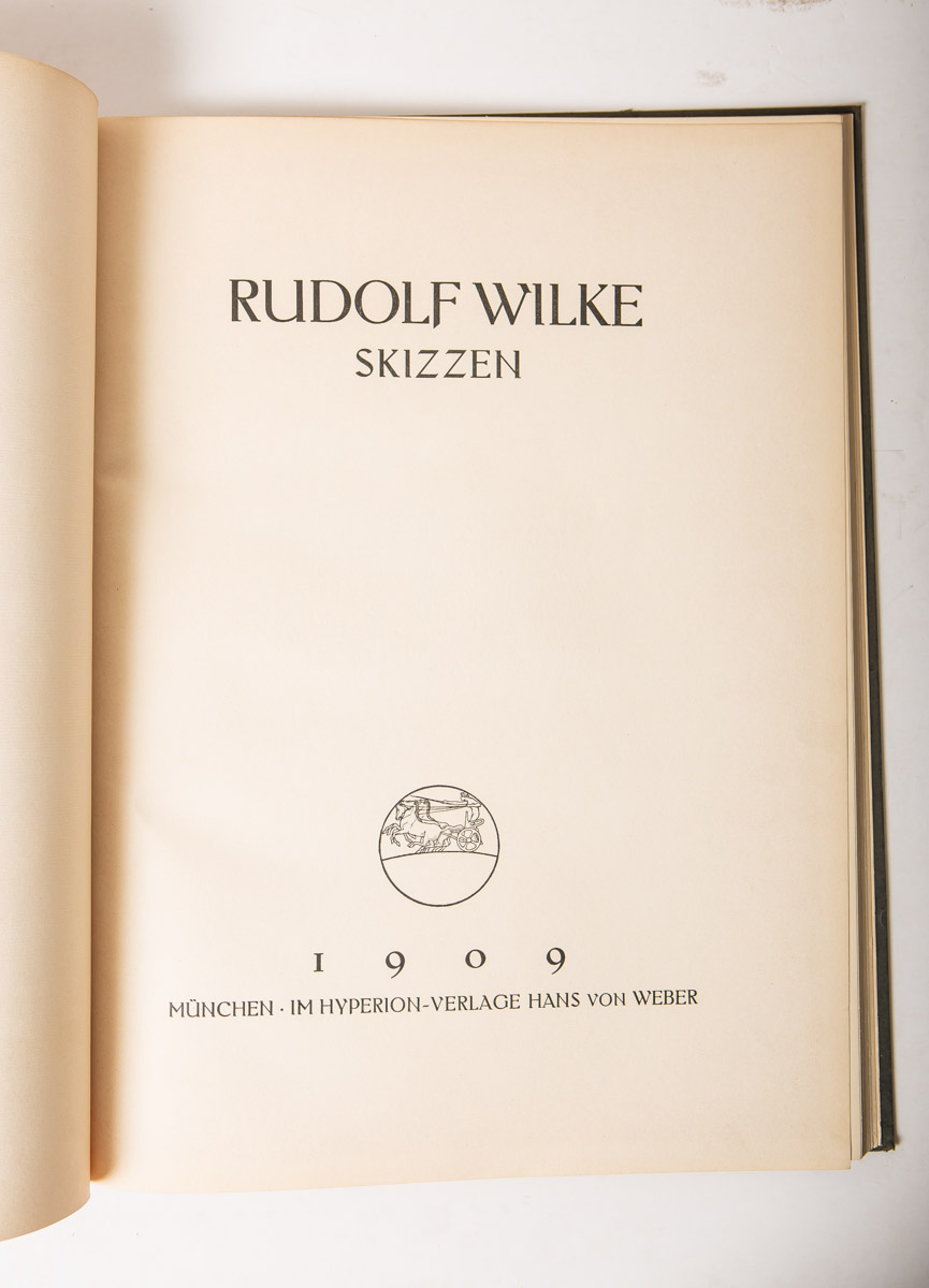 Wilke, Rudolf (1873 - 1908), Mappe/Buch m. Skizzen zu "Aus einer kleinen Stadt" u. "Simplicissimus"