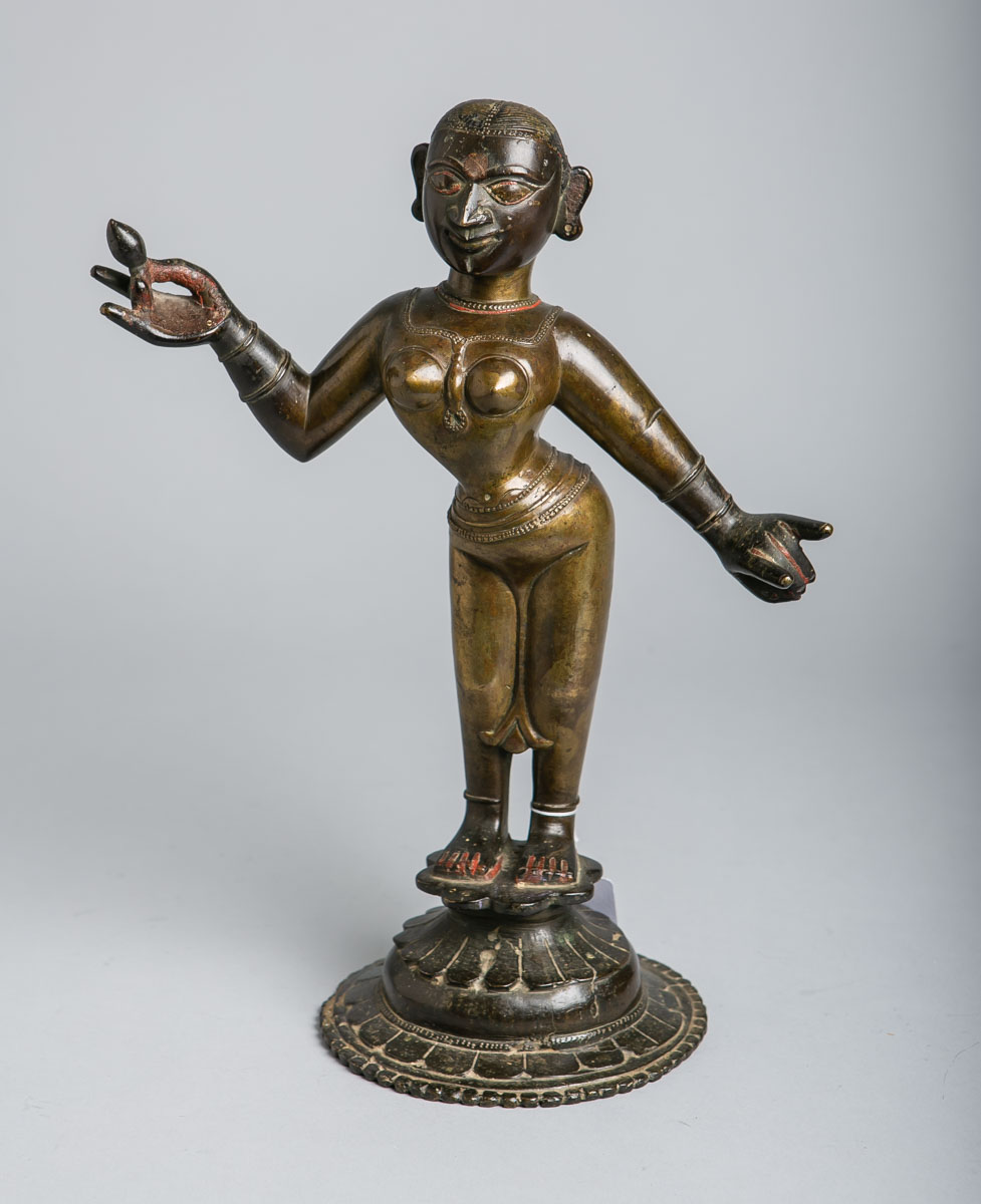 Bronzefigur "Tempeltänzerin" (Pakistan o. Indien, wohl 18./19. Jh.)