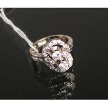 Damenring m. Diamantbesatz 585 WG
