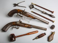 Paar Perkussionswaffen / Duellpistolen (J. B. Ronge Fils, um 1840)