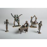 Werkstatt unbekannt (2. H. 20. Jh.), Bronzefigurengruppe von Musikern und Tanzpaaren