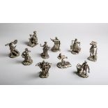 10-teiliges Konvolut von Zinn-Figuren (Fine Pewter)