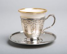 Kleine Tasse mit Unterteller 925 Silber (Tiffany u. Co.)