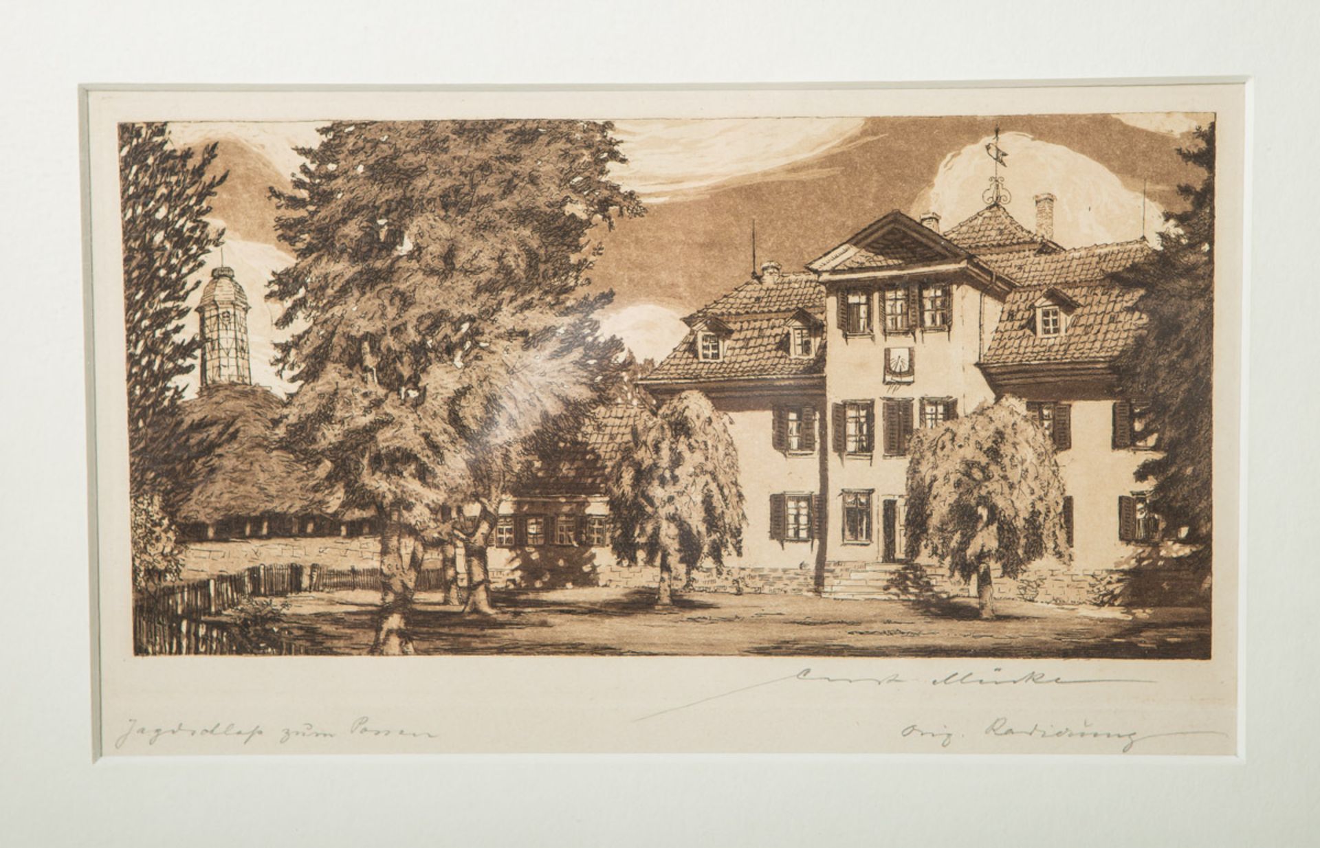 Muencke, Eduard (1875 - 1954), Jagdschloss zum Possen