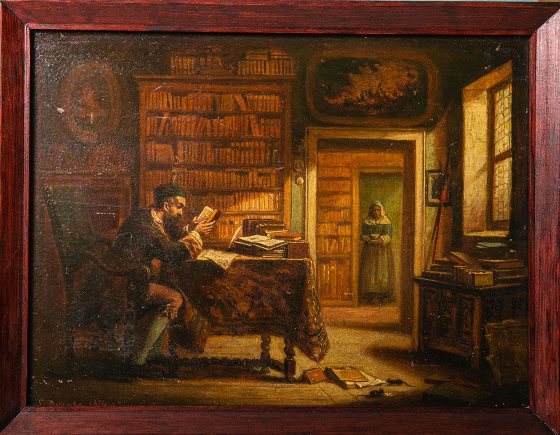 Detouche, Laurent Didier (1815 - 1882), In der Bibliothek (1856)