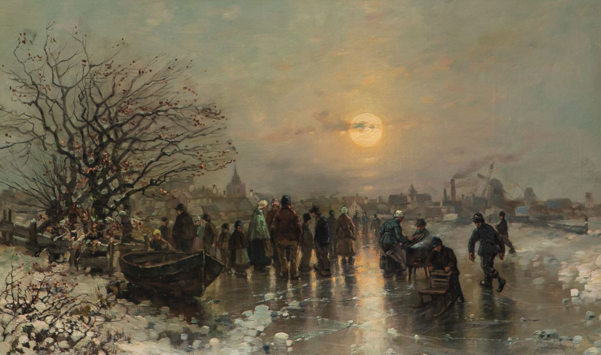 Thomassin, Desire (1858 - 1933), "Abendliche Szene auf dem Eis" - Image 2 of 2