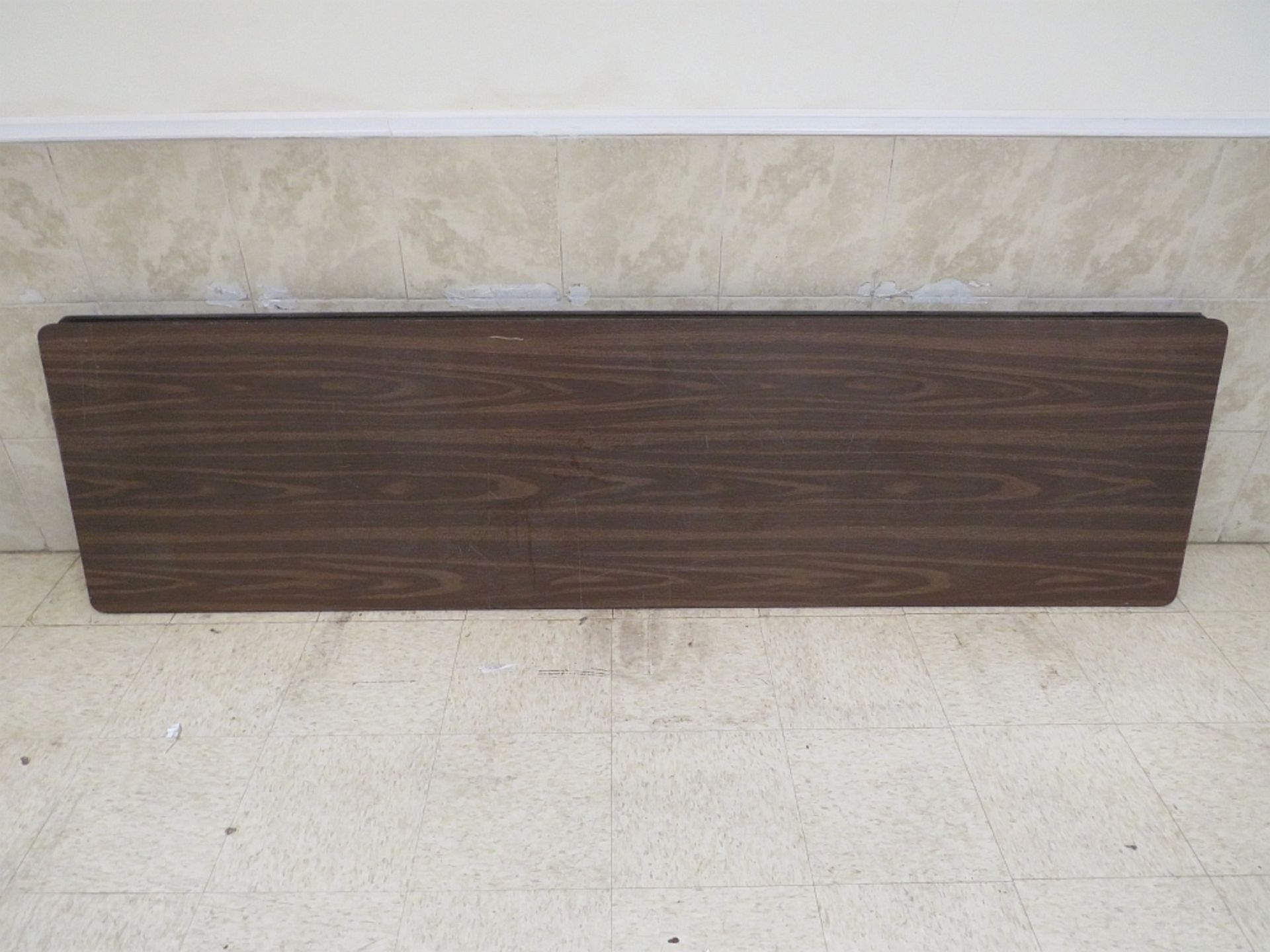 Table Rect - 89 in x 24 in - Wood Grain/Privacy Panel
