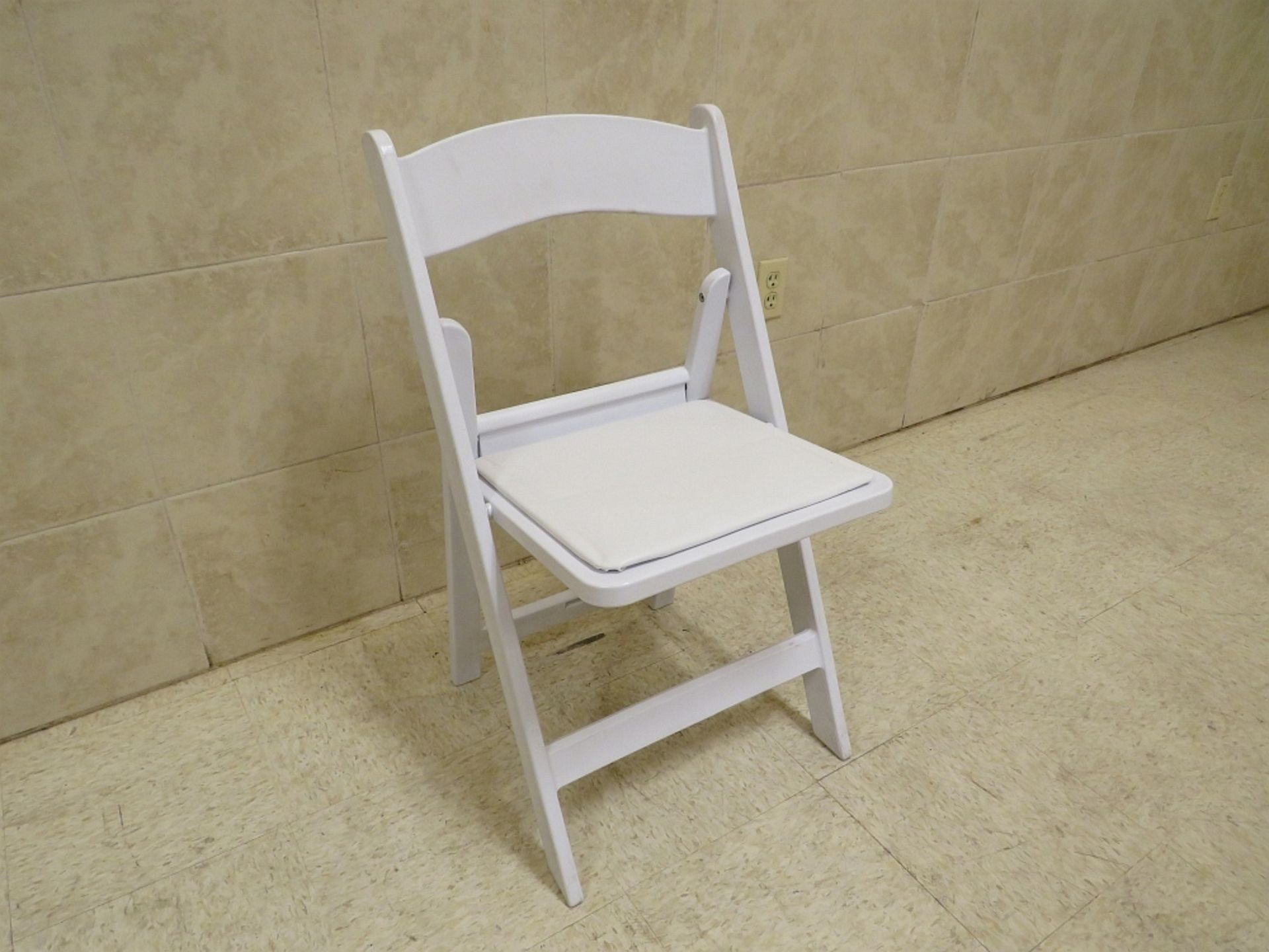 Resin Chair - PADDED White - Folding - A Stock