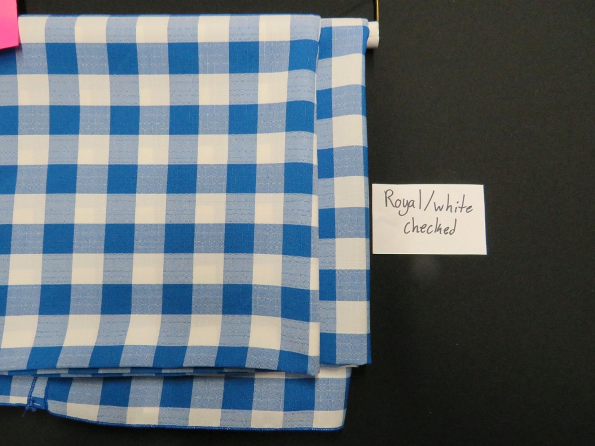 90X156 ROYAL BLUE CHECK POLY