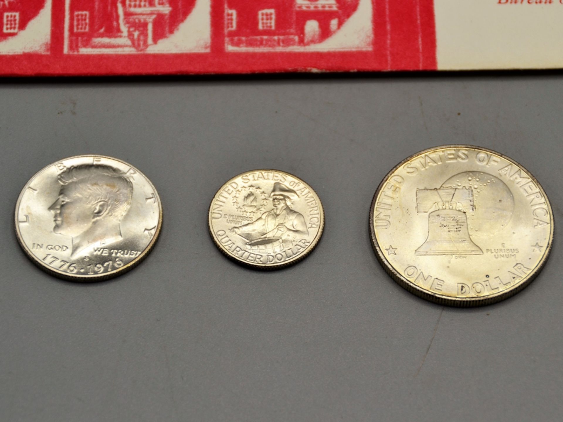 United States Bicentennial Silver Uncirculated Set 1776-1976, darunter 1 Dollar 1976 S Eisenhower,  - Bild 3 aus 3