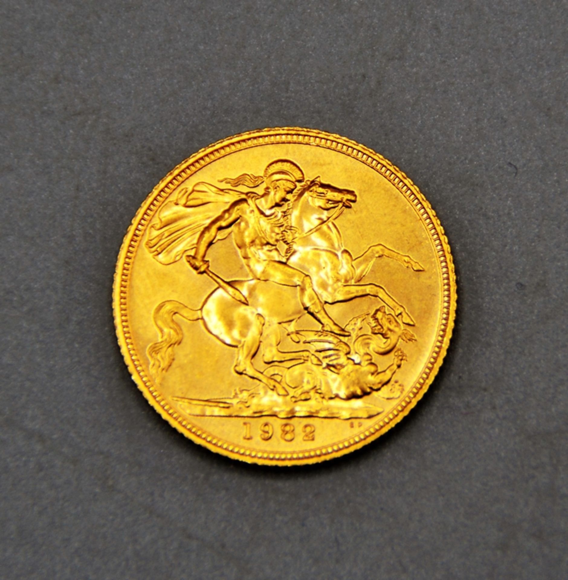 1 Sovereign Gold 1982 Elisabeth II England 916er Gold - Bild 2 aus 2