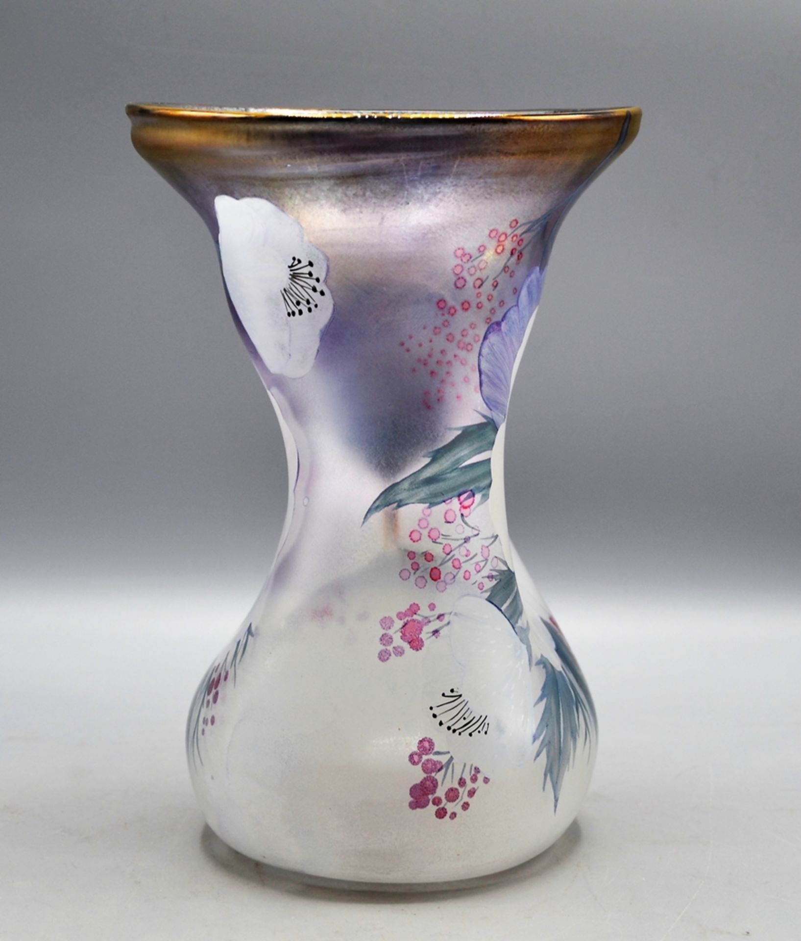 Eisch Glashütte Vase 1987, signiert u. datiert im Abriss "Eisch87 R.T.", beidseitig eingestochener  - Bild 2 aus 5