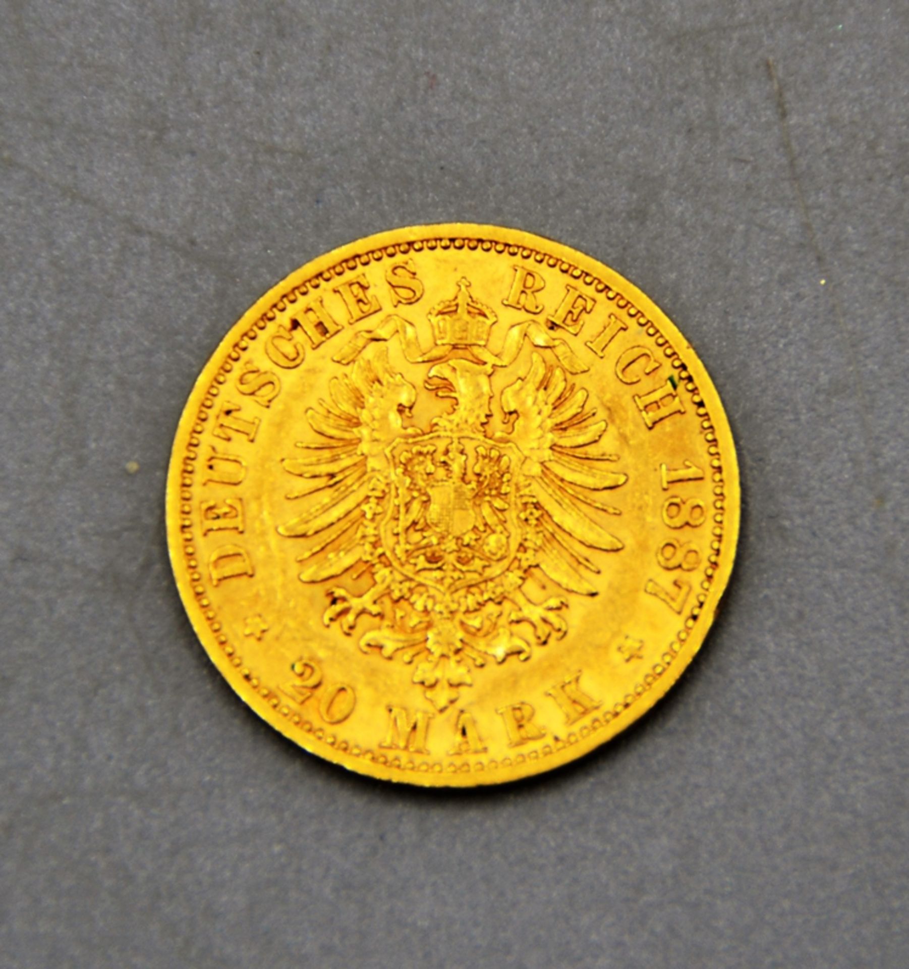 20 Reichsmark Gold 1887 A Wilhelm I 900er Gold - Image 2 of 2