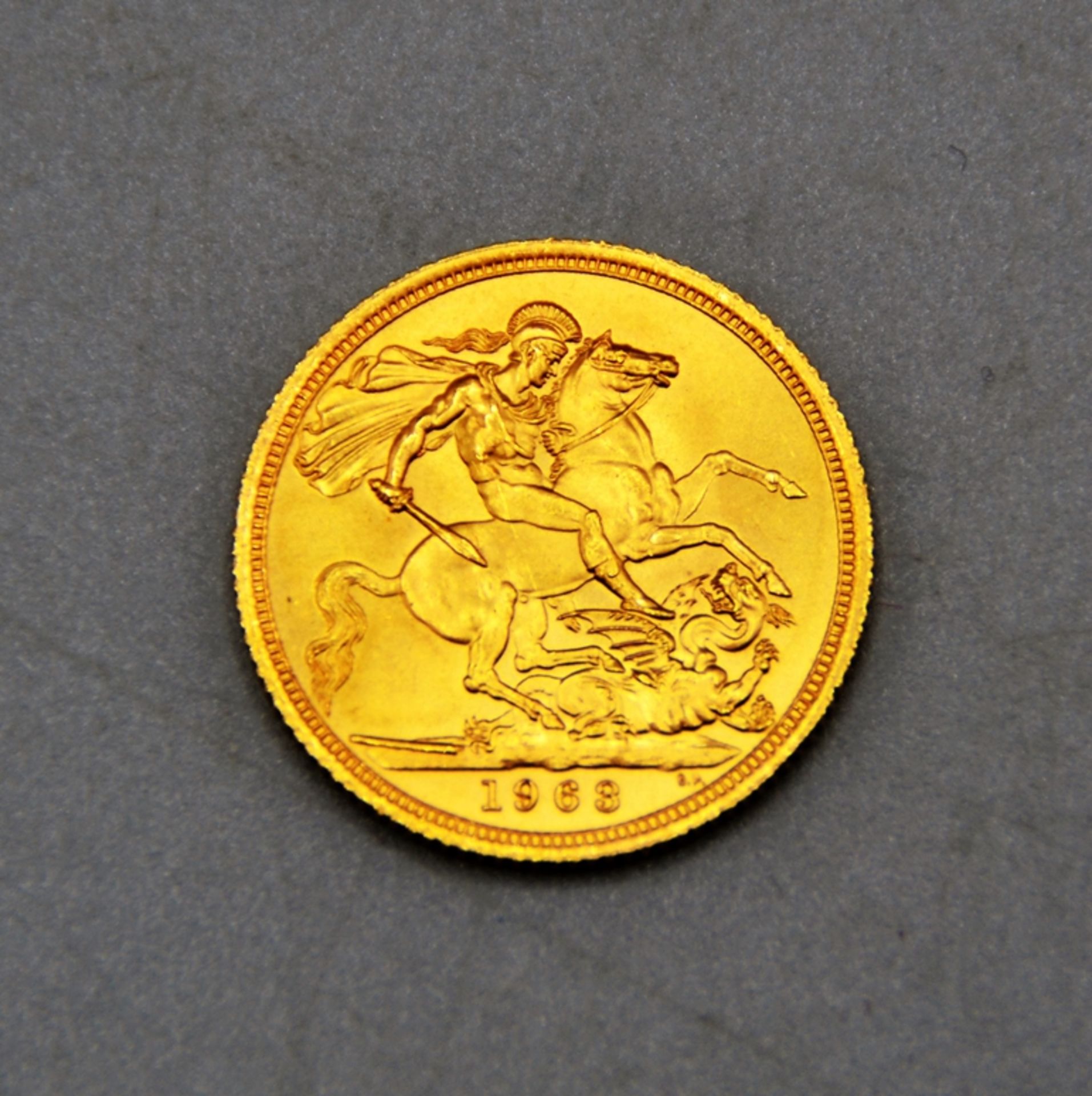 1 Sovereign Gold 1963 Elisabeth II 916er Gold - Bild 2 aus 2