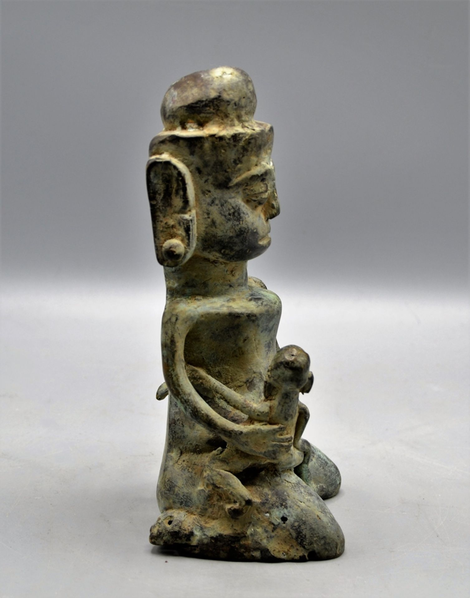 Bronze Figur Afrika Mutter und Kinder ca. 18 cm 881 g - Bild 2 aus 5