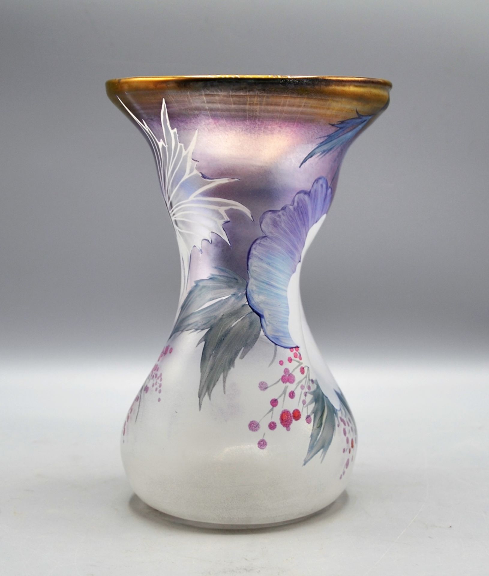 Eisch Glashütte Vase 1987, signiert u. datiert im Abriss "Eisch87 R.T.", beidseitig eingestochener  - Bild 4 aus 5
