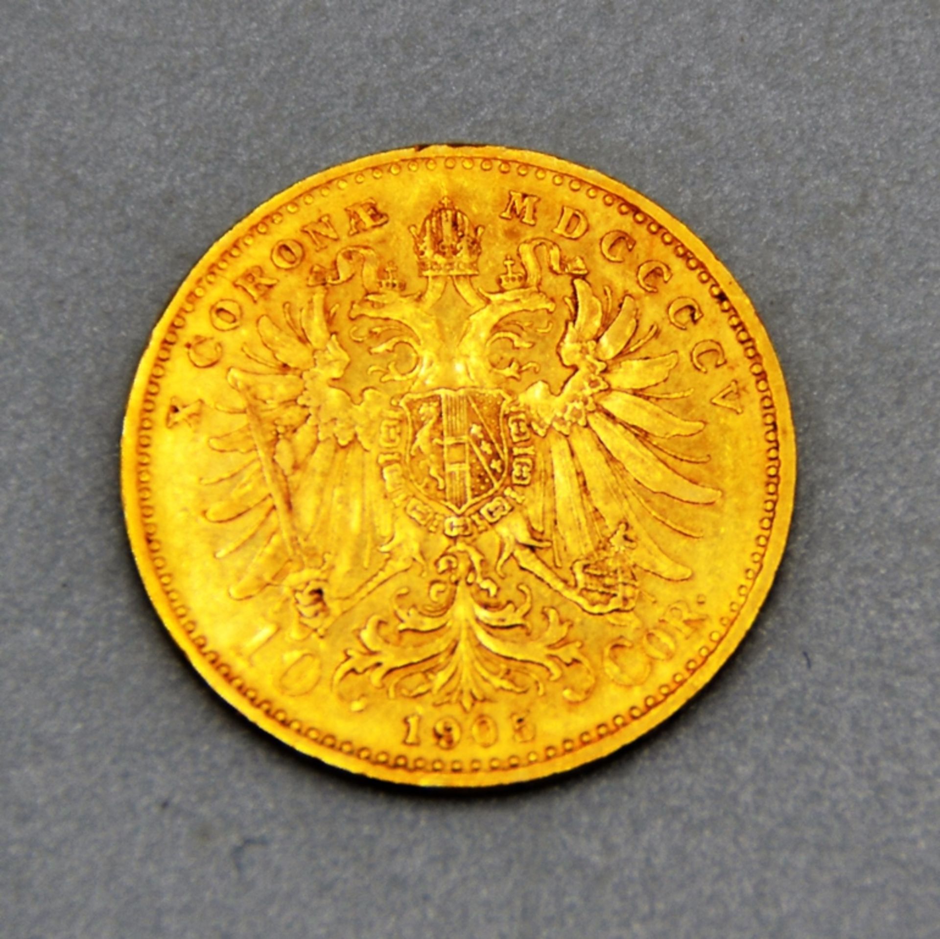 10 Kronen 1905 Franz Joseph Österreich Goldmünze 900er Gold, mit Zertifikat - Bild 2 aus 2
