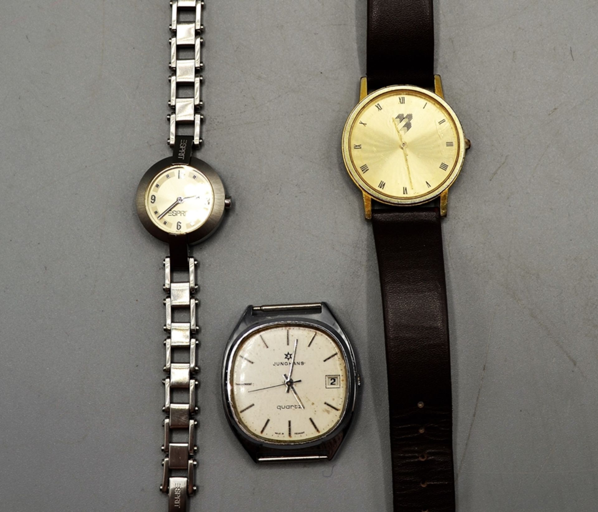 Konvolut Uhren 3-teilig, Junghans Quartz (ohne Armband), Philippe Pechard, Esprit Damenuhr, alle un - Bild 2 aus 2